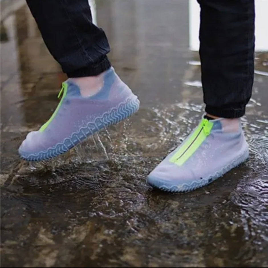 Vantette skotrekk i transparent farge med grønn glidelås - DrySteps